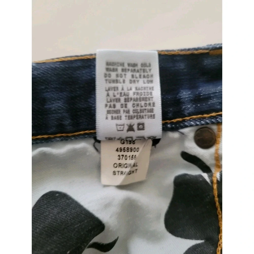 Lucky Brand‎ Mens Blue Solid Button Fly 221 Original Straight Jeans 38x34